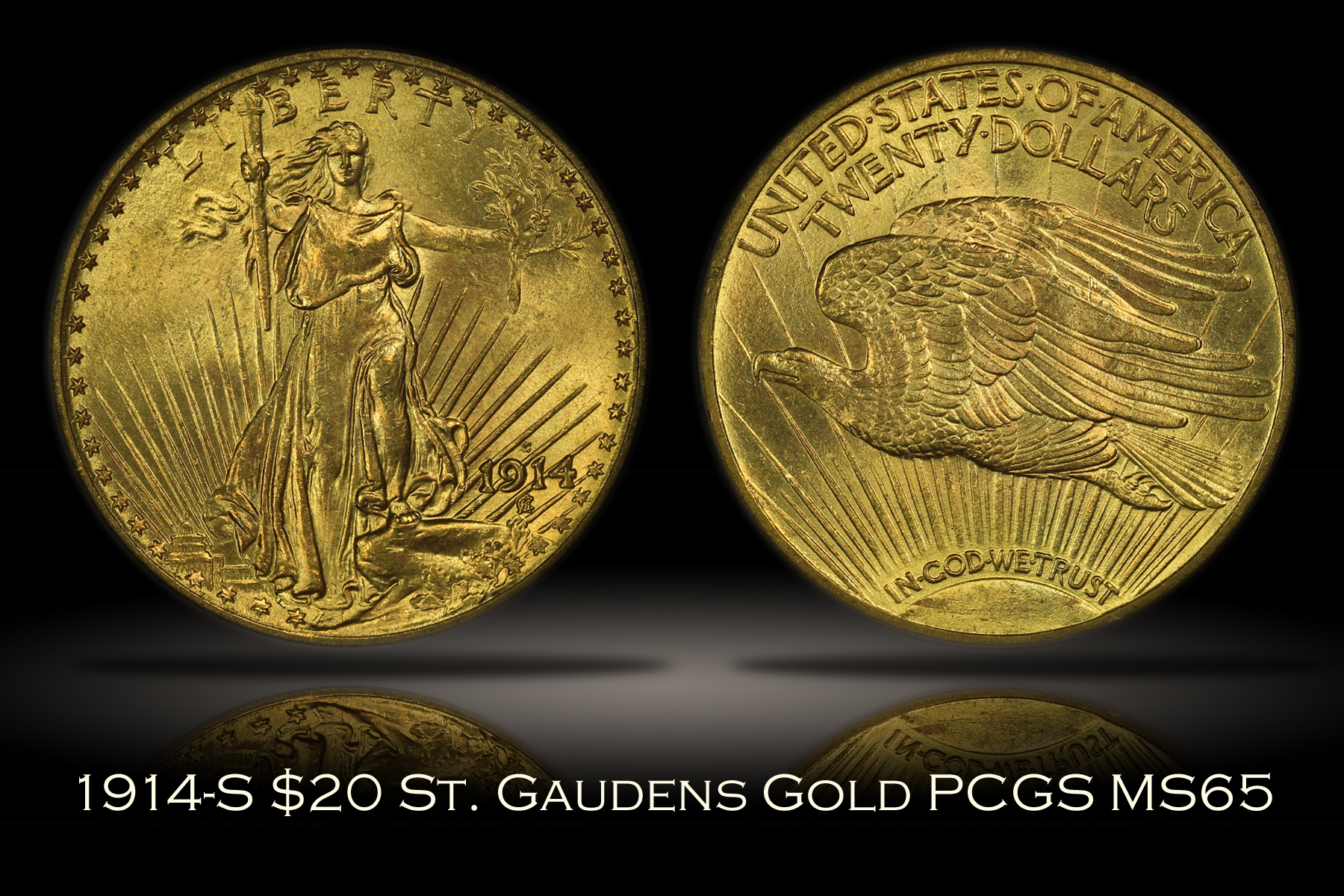 1914-S $20 St. Gaudens Gold PCGS MS65