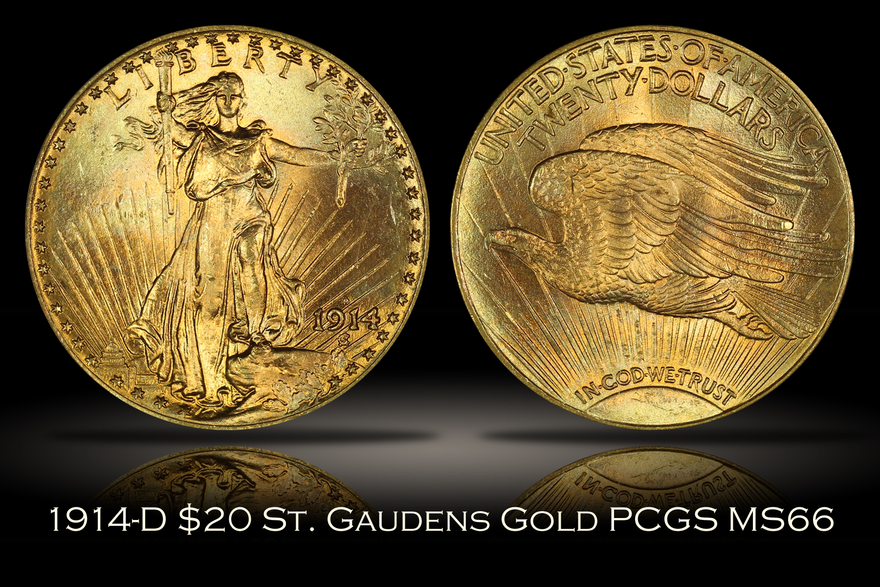1914-D $20 St. Gaudens Gold PCGS MS66