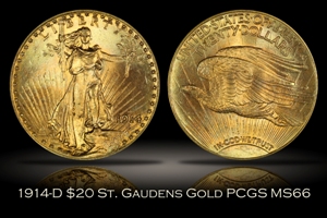 1914-D $20 St. Gaudens Gold PCGS MS66