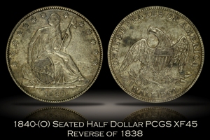 1840-(O) Seated Liberty Half Dollar Reverse of 1838 PCGS XF45