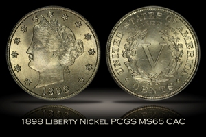 1898 Liberty Nickel PCGS MS65
