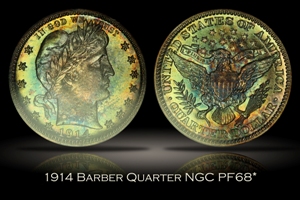 1914 Proof Barber Quarter NGC PF68*