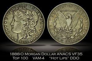 1888-O Morgan Dollar DDO Hot Lips ANACS VF35 VAM-4