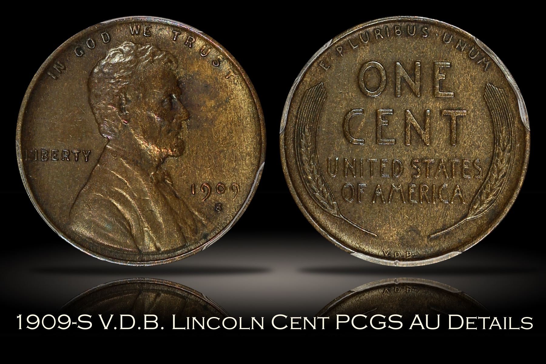 1909-S V.D.B. Lincoln Cent PCGS AU Details