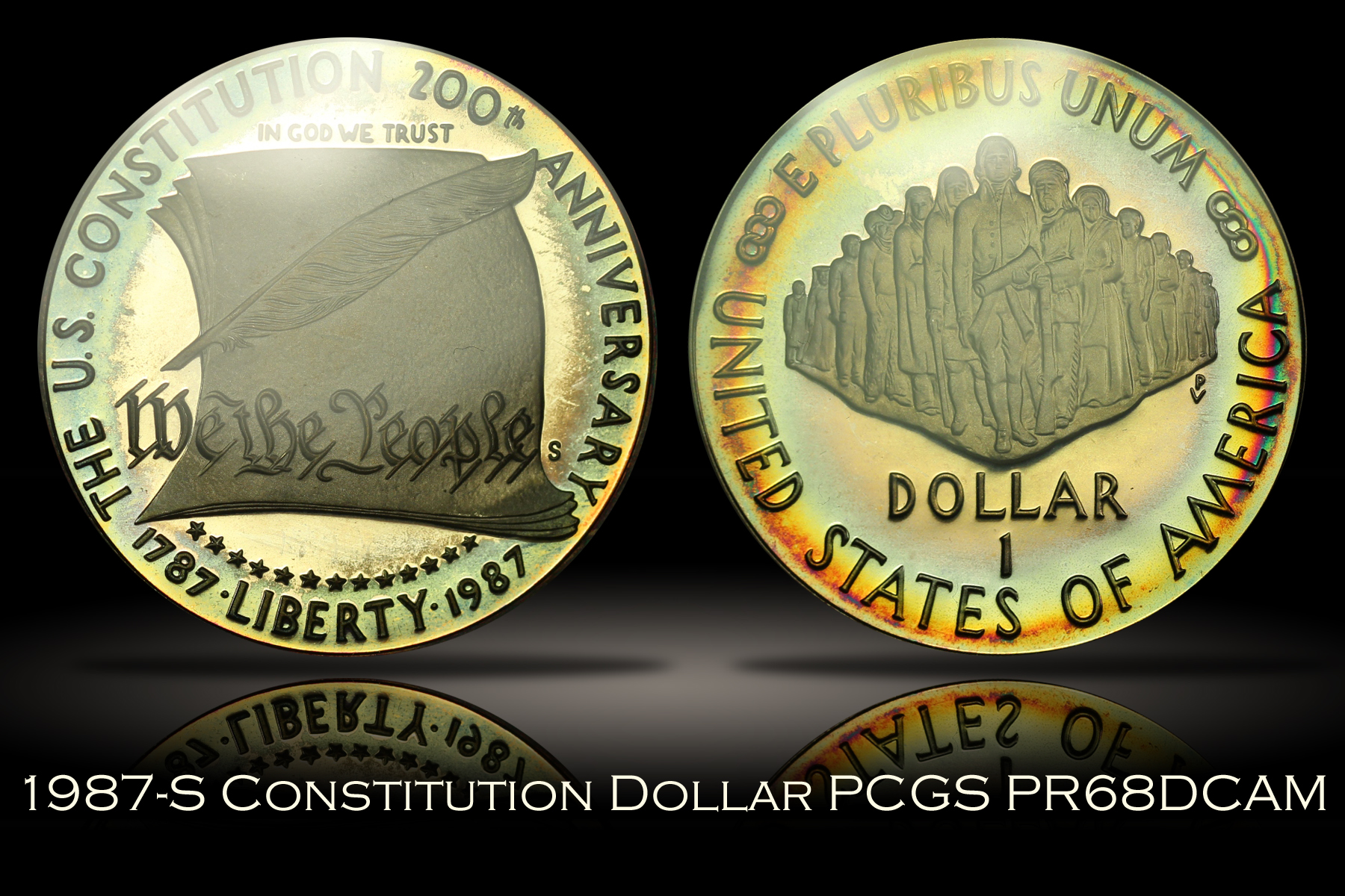 1987-S Proof Constitution Silver Dollar PCGS PR68DCAM