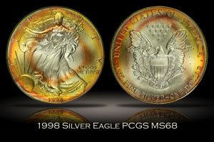 1998 Silver Eagle PCGS MS68