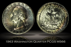1963 Washington Quarter PCGS MS66
