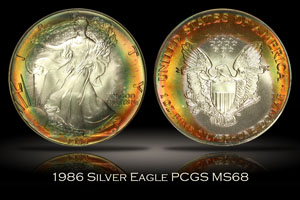 1986 Silver Eagle PCGS MS68
