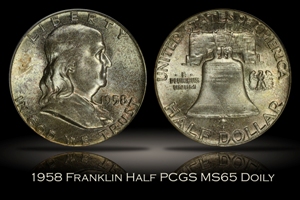 1958 Franklin Half PCGS MS65 DOILY