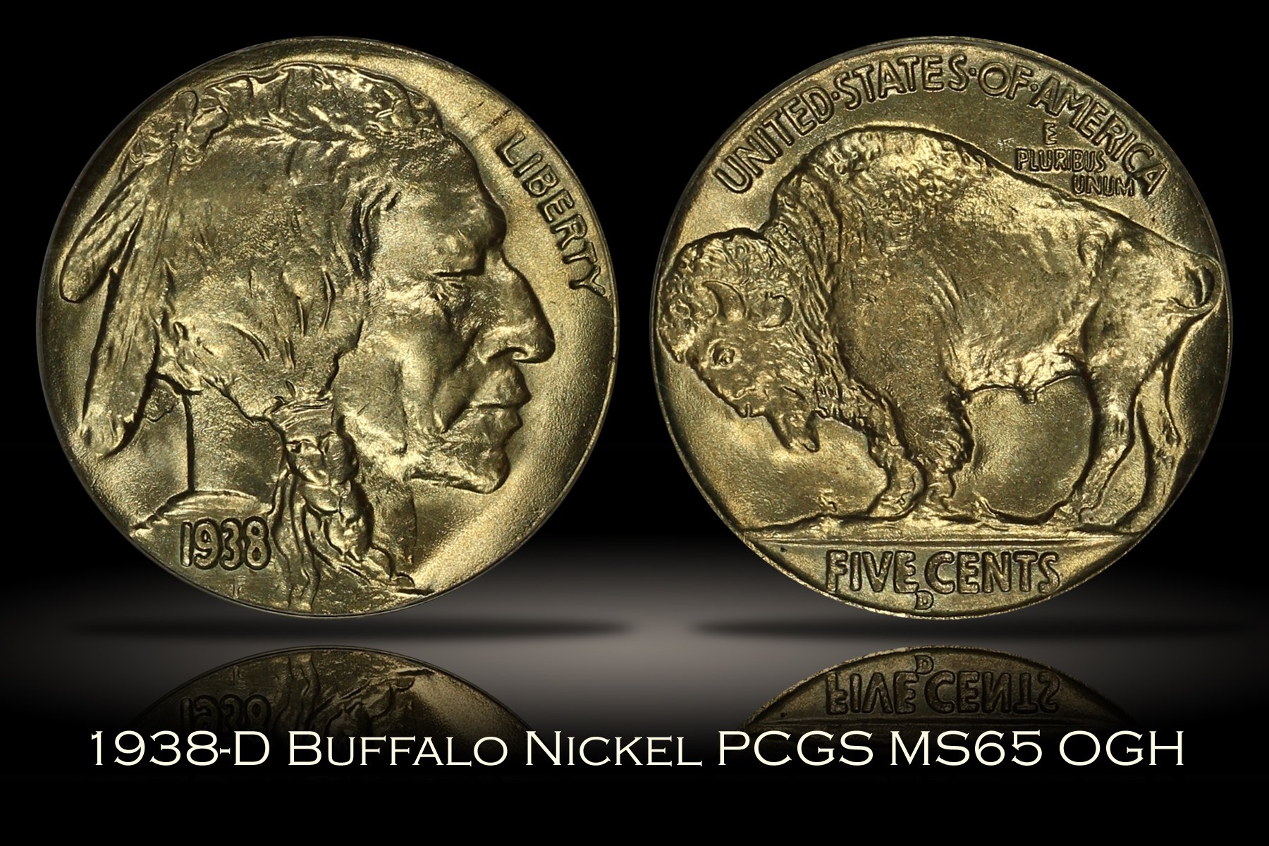 1938-D Buffalo Nickel PCGS MS65