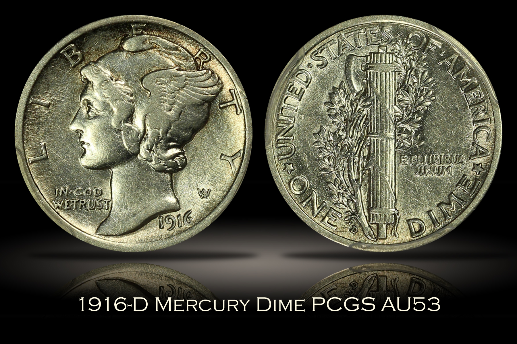 1916-D Mercury Dime PCGS AU53
