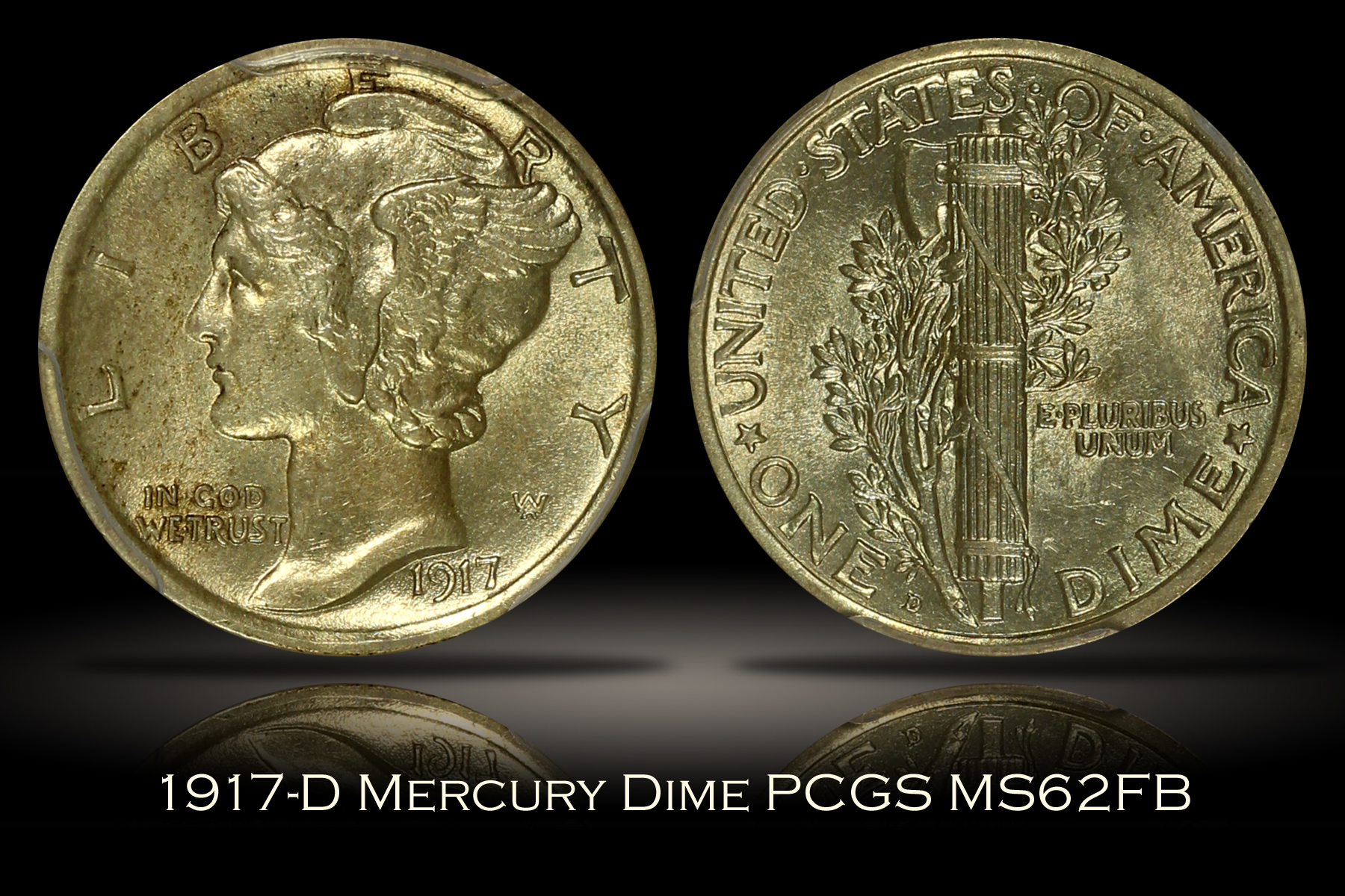 1917-D Mercury Dime PCGS MS62FB