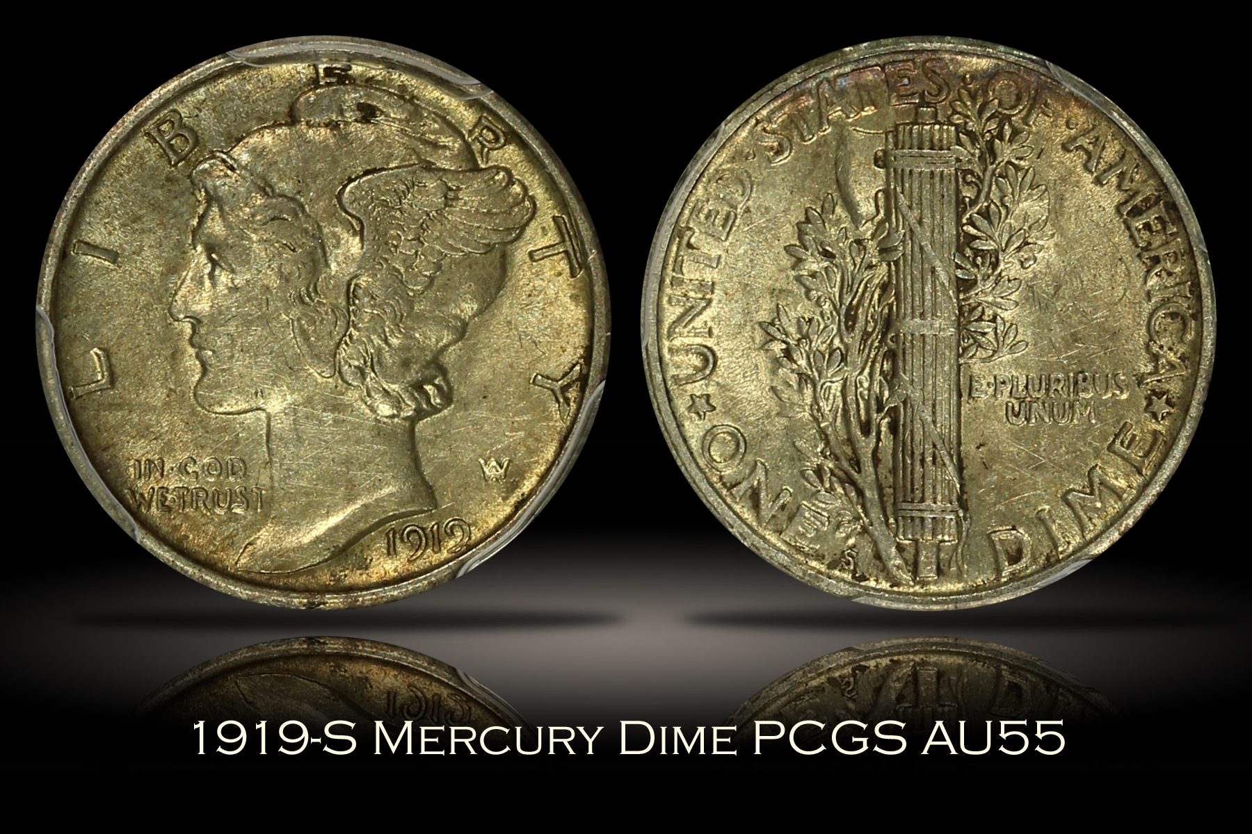 1919-S Mercury Dime PCGS AU55