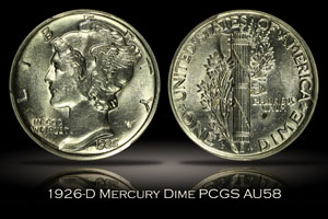 1926-D Mercury Dime PCGS AU58