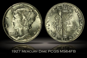 1927 Mercury Dime PCGS MS64FB