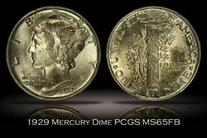 1929 Mercury Dime PCGS MS65FB