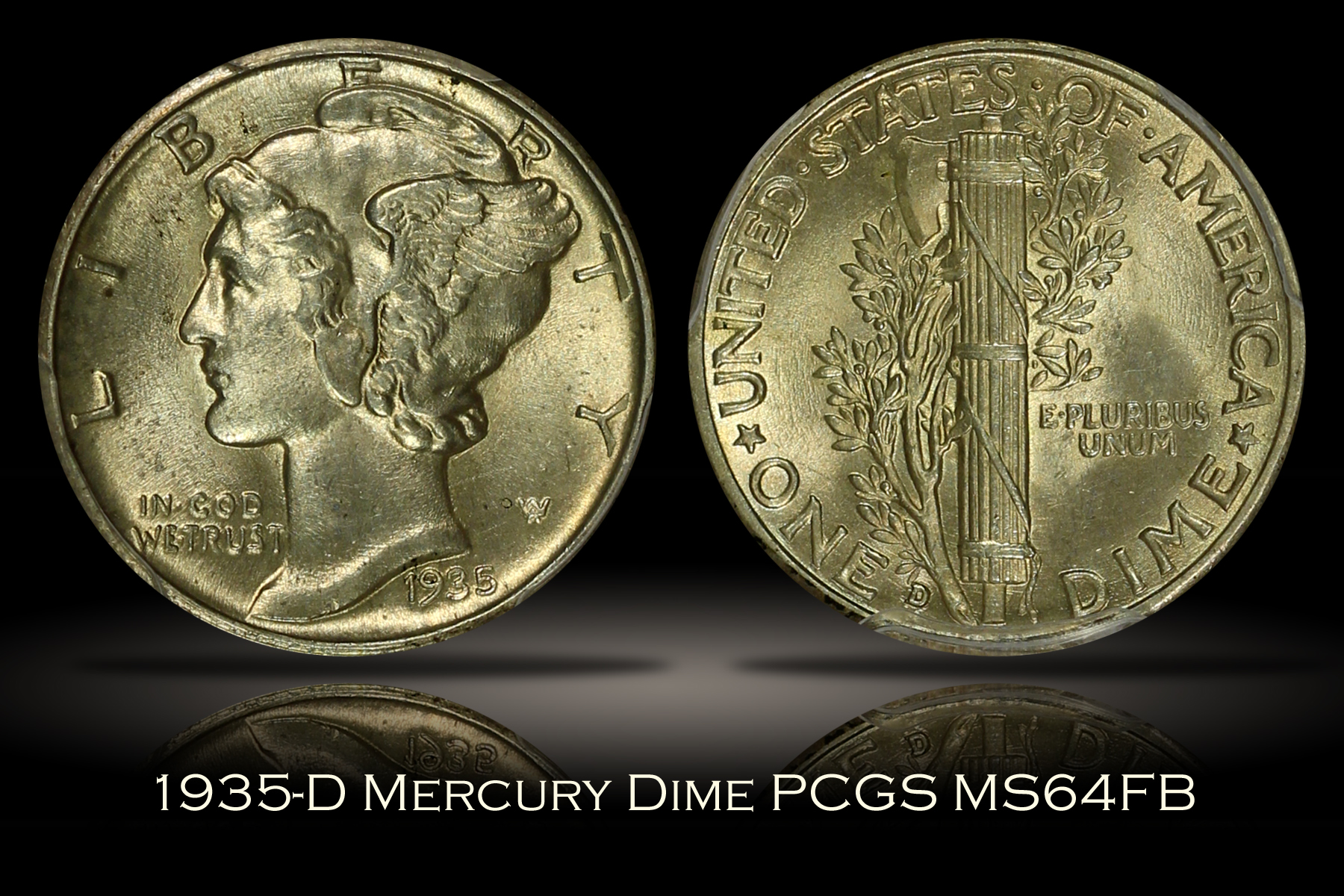 1935-D Mercury Dime PCGS MS64FB