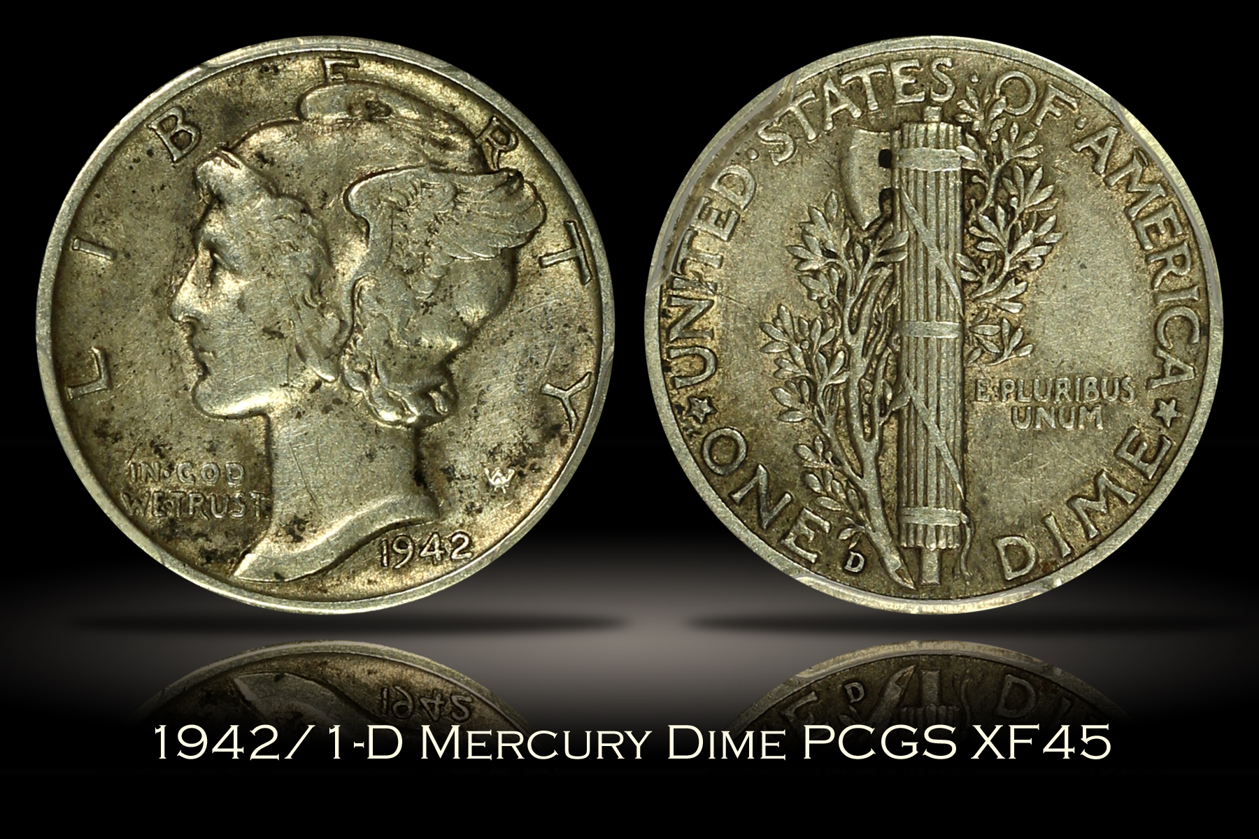 1942/1-D Mercury Dime PCGS XF45