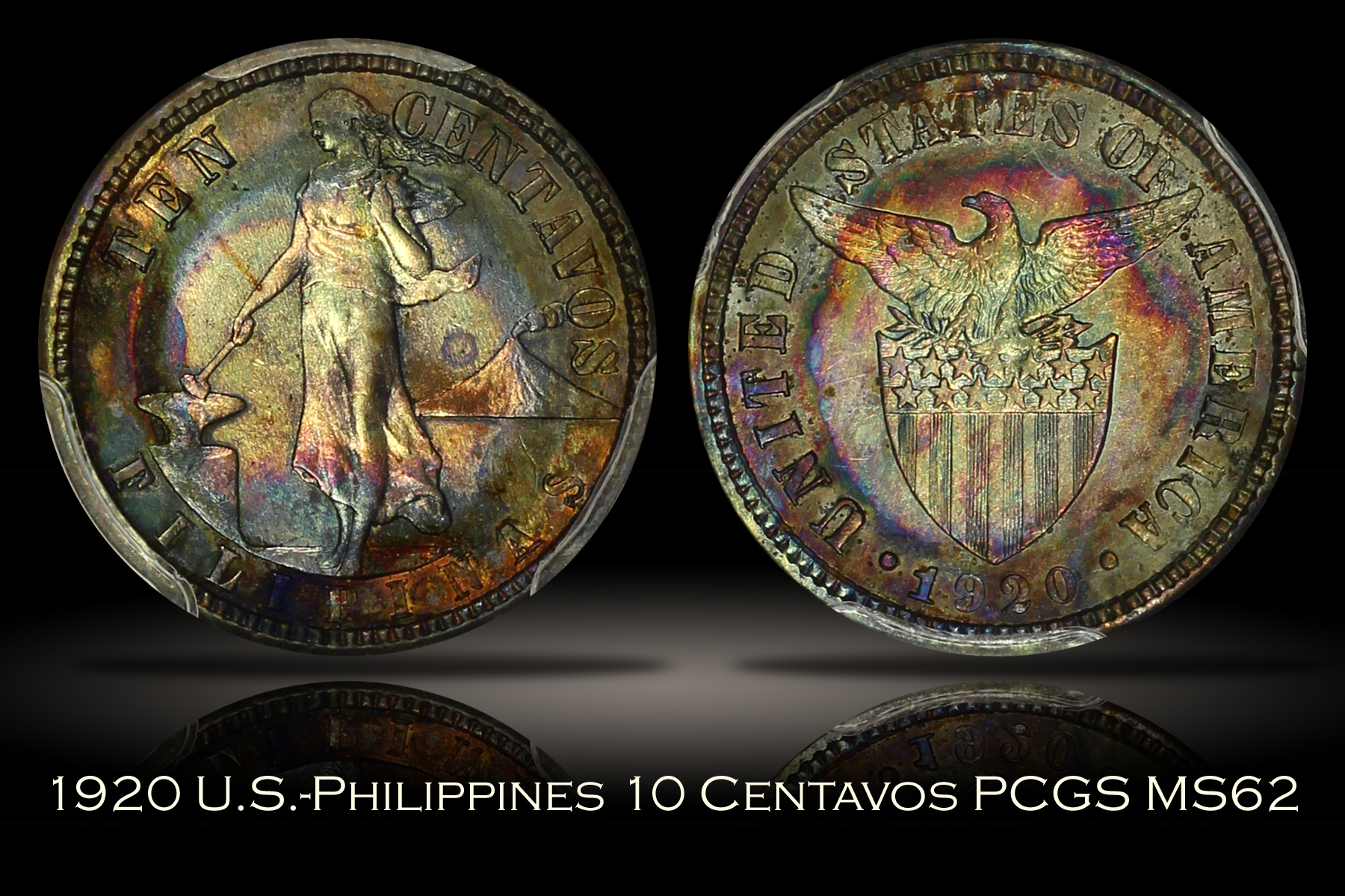 1920 U.S.-Philippines 10 Centavos PCGS MS62