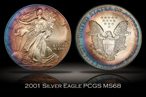2001 Silver Eagle PCGS MS68