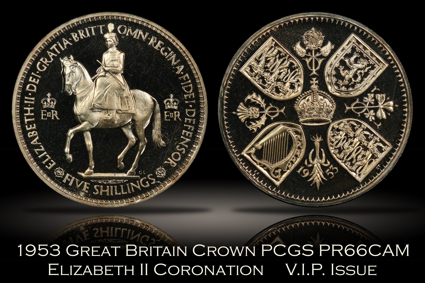 1953 Great Britain Elizabeth II V.I.P. Coronation Crown PCGS PR66CAM