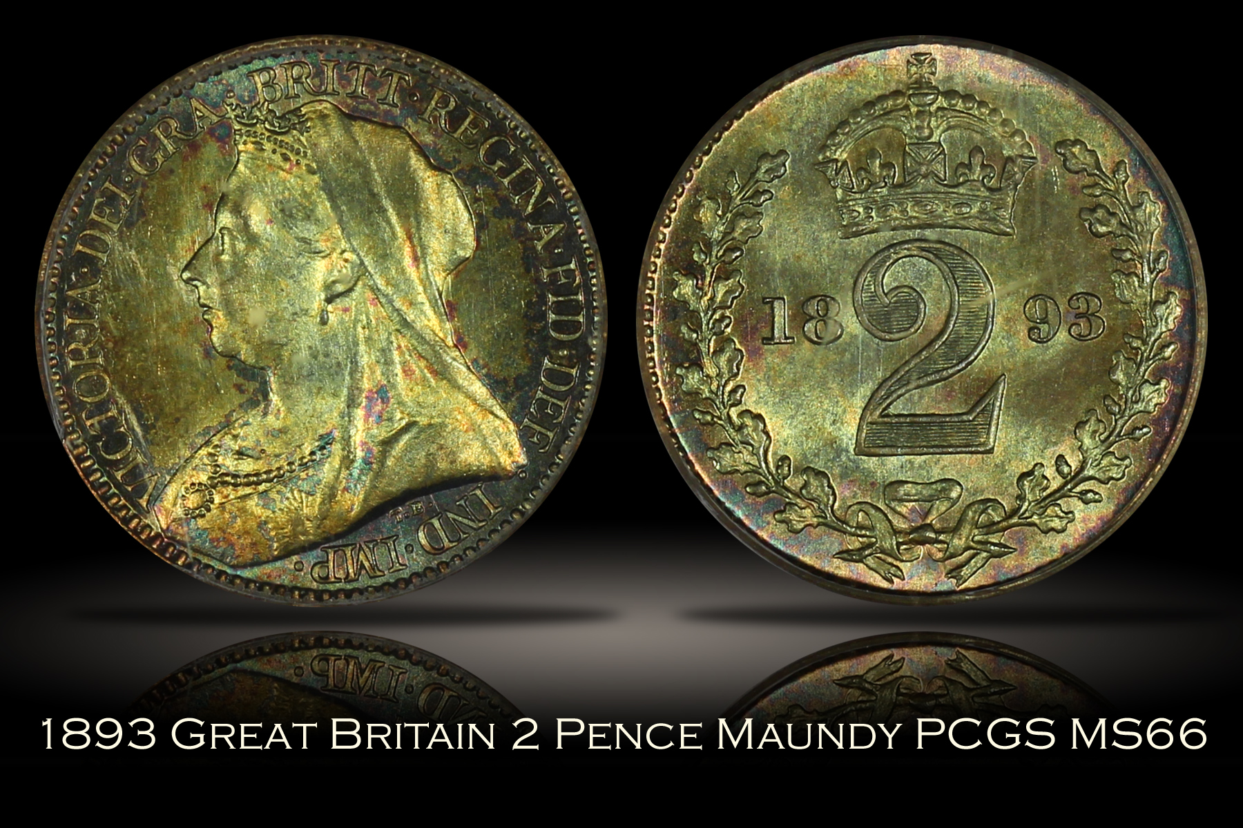 1893 Great Britain 2 Pence Maundy PCGS MS66