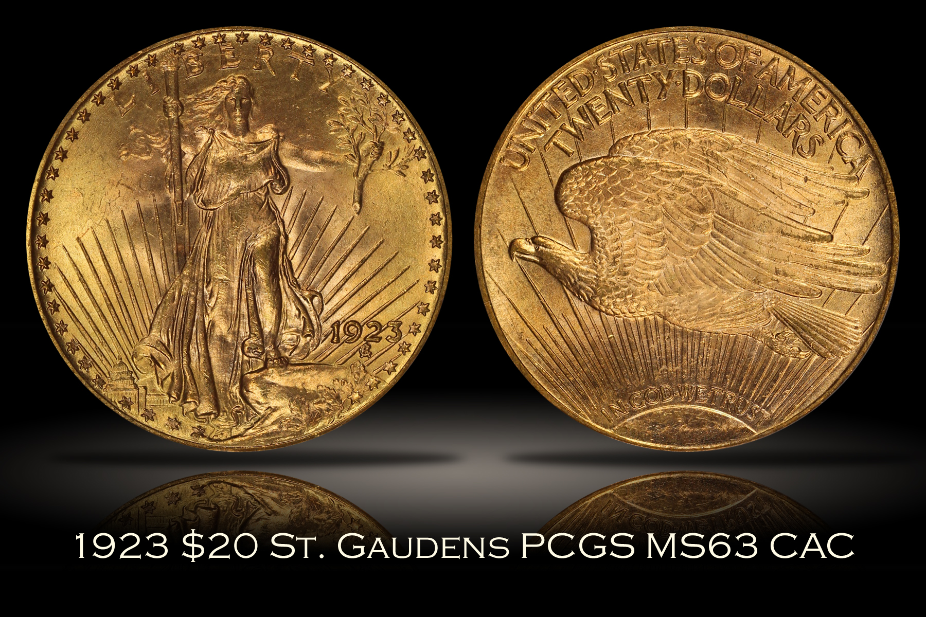 1923 $20 St. Gaudens Gold PCGS MS63 OGH CAC