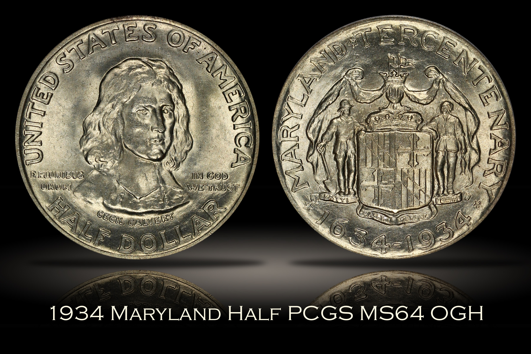 1934 Maryland Tercentenary Commemorative Half Dollar PCGS MS64 OGH
