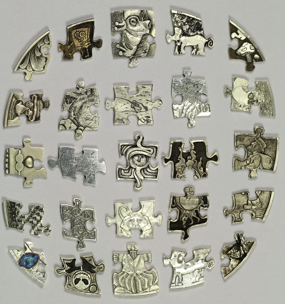 Hobo Nickel Style Hand Carved 25-Piece Puzzle Coin